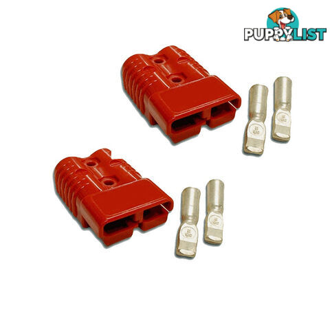 50 amp Anderson Style Plugs (Pair) Red inc Terminals SKU - 10041pair