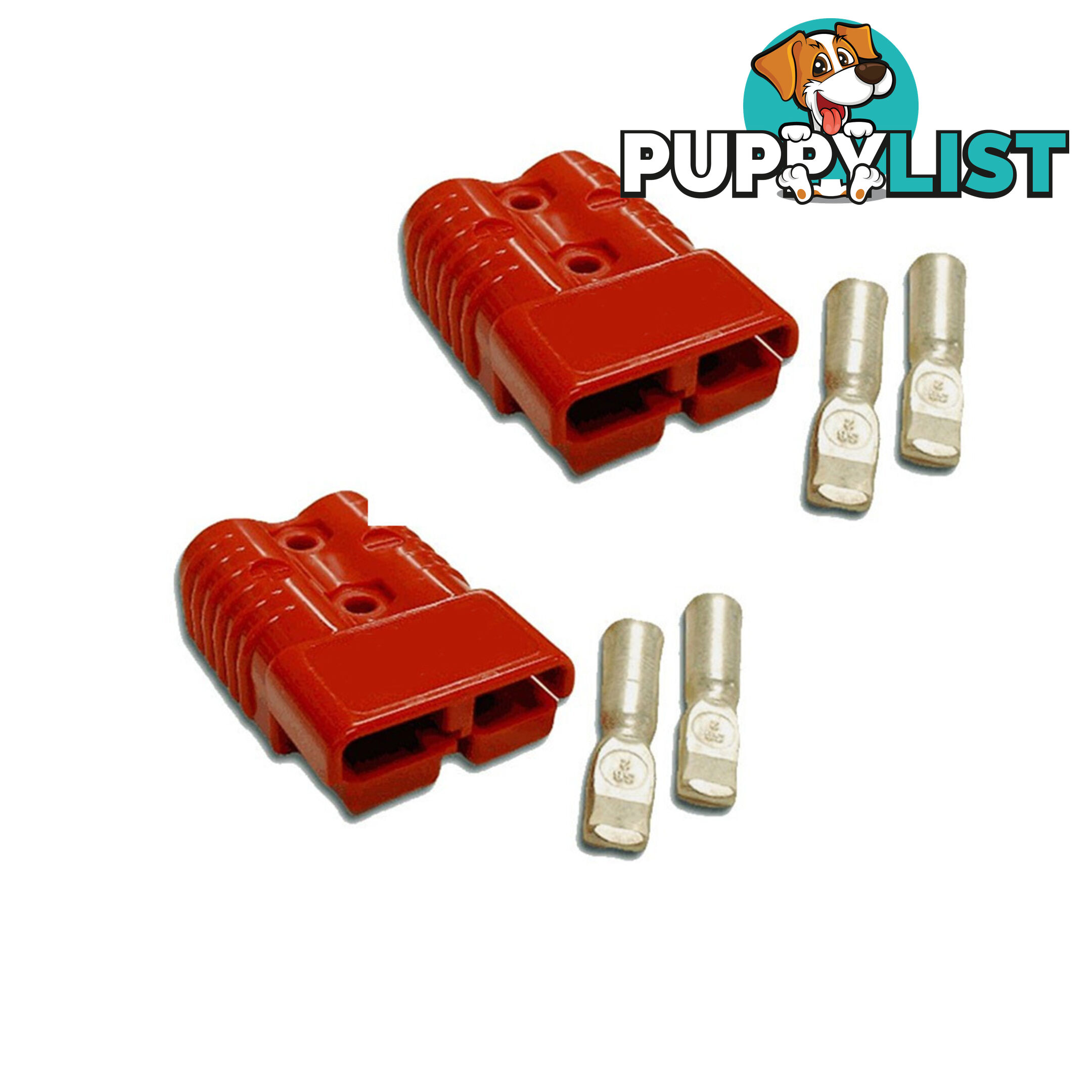 50 amp Anderson Style Plugs (Pair) Red inc Terminals SKU - 10041pair