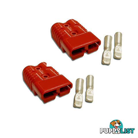 50 amp Anderson Style Plugs (Pair) Red inc Terminals SKU - 10041pair