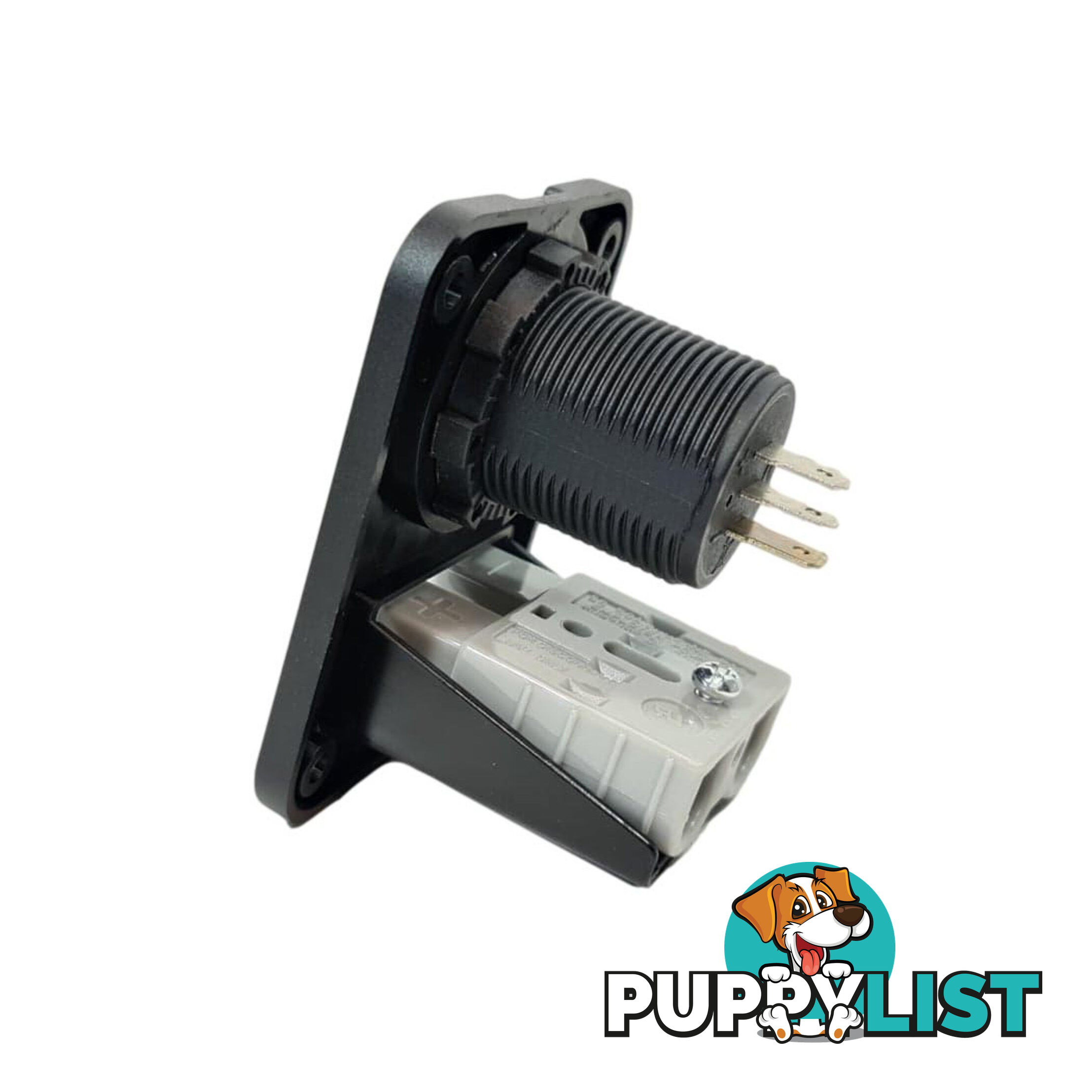 Panel Mount Assembly with 50 amp Anderson Plug and Dual Volt Meter SKU - AR0250aDualVolt