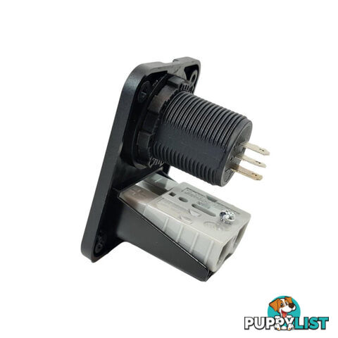 Panel Mount Assembly with 50 amp Anderson Plug and Dual Volt Meter SKU - AR0250aDualVolt