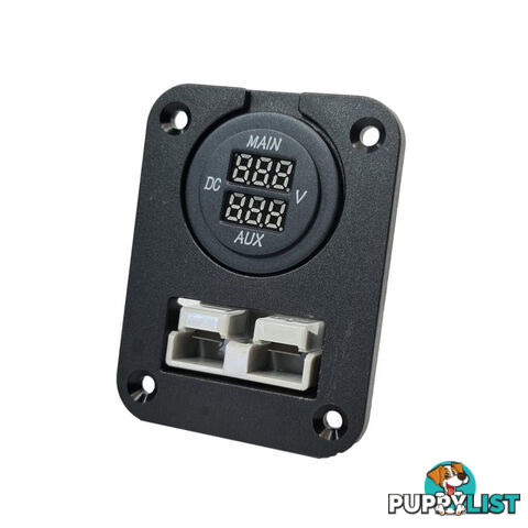 Panel Mount Assembly with 50 amp Anderson Plug and Dual Volt Meter SKU - AR0250aDualVolt