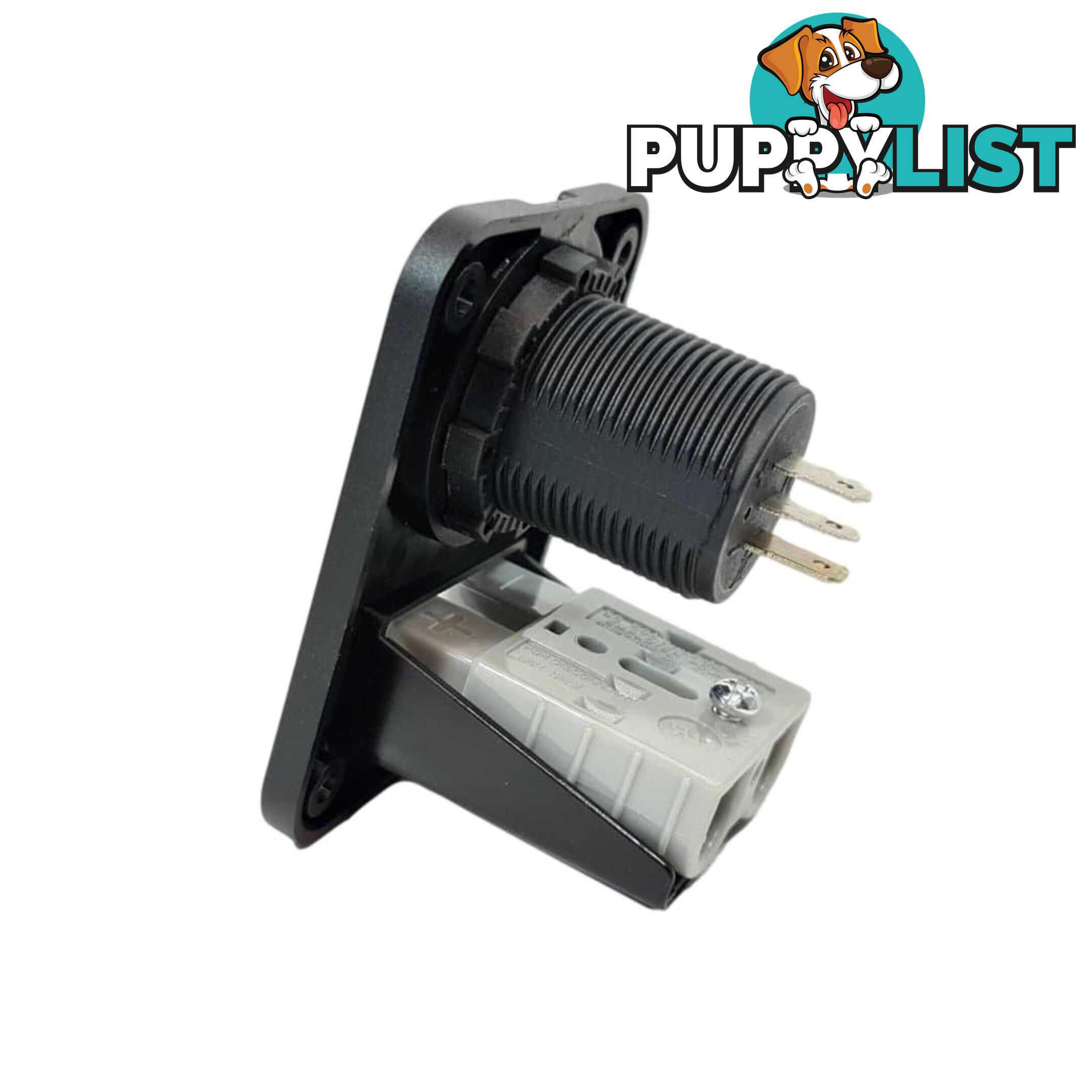 Panel Mount Assembly with 50 amp Anderson Plug and Dual Volt Meter SKU - AR0250aDualVolt