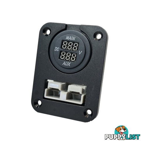 Panel Mount Assembly with 50 amp Anderson Plug and Dual Volt Meter SKU - AR0250aDualVolt