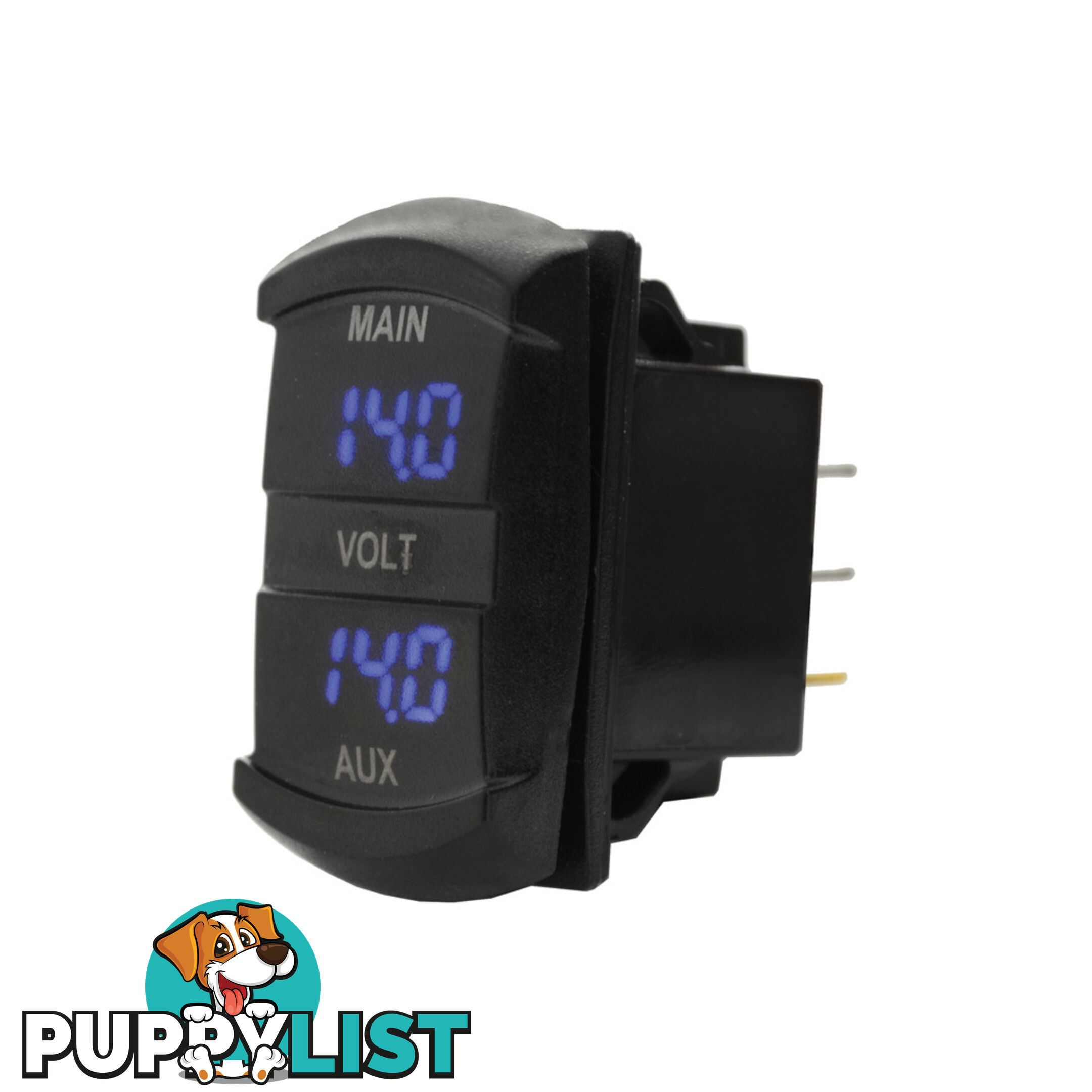 Dual Volt Meter  - Panel Mount 48.5 x 24mm LED Blue B/Light Universal Fit SKU - BB-10053