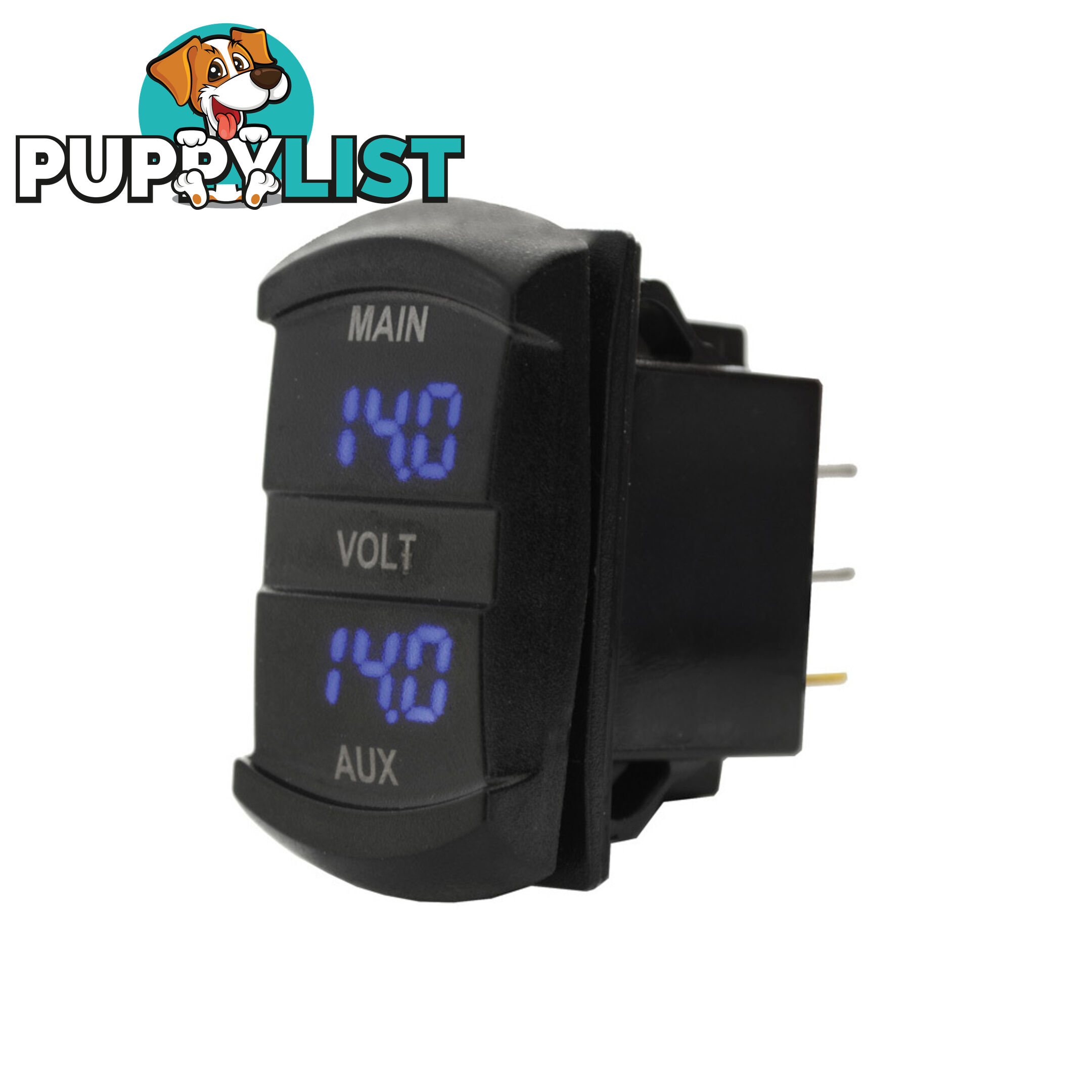 Dual Volt Meter  - Panel Mount 48.5 x 24mm LED Blue B/Light Universal Fit SKU - BB-10053