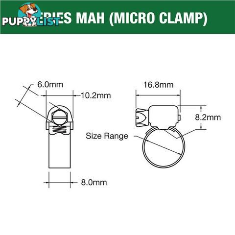 Tridon Full S. Steel Hose Clamp 33mm â 51mm Micro Perforated Band 10pk SKU - MAH024P