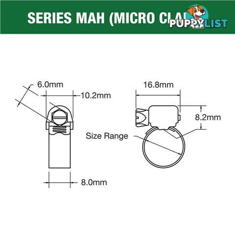 Tridon Full S. Steel Hose Clamp 33mm â 51mm Micro Perforated Band 10pk SKU - MAH024P