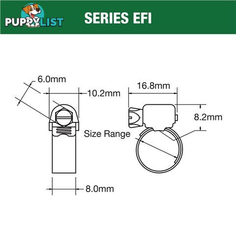 Tridon Extended Tang Micro Hose Clamp Pack 14mm  - 22mm 10pk SKU - EFI006P