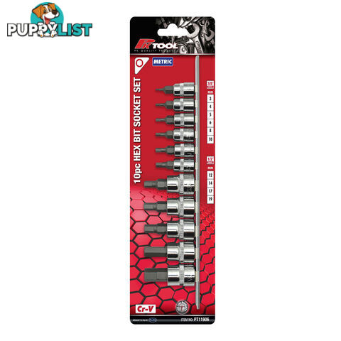 PK Tools Hex Bit Socket 10pc Set 3/8 "   1/2 "dr Metric SKU - PT11906