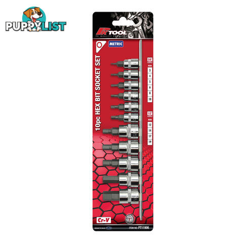 PK Tools Hex Bit Socket 10pc Set 3/8 "   1/2 "dr Metric SKU - PT11906