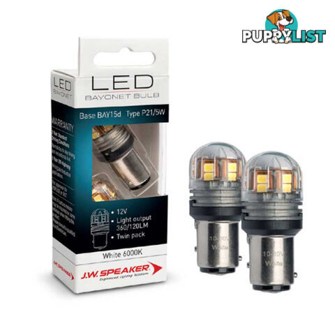 Coles Hersee LED Bulb 12/24v P21/5w White 360/120lms 2pc Kit SKU - E70-990144W