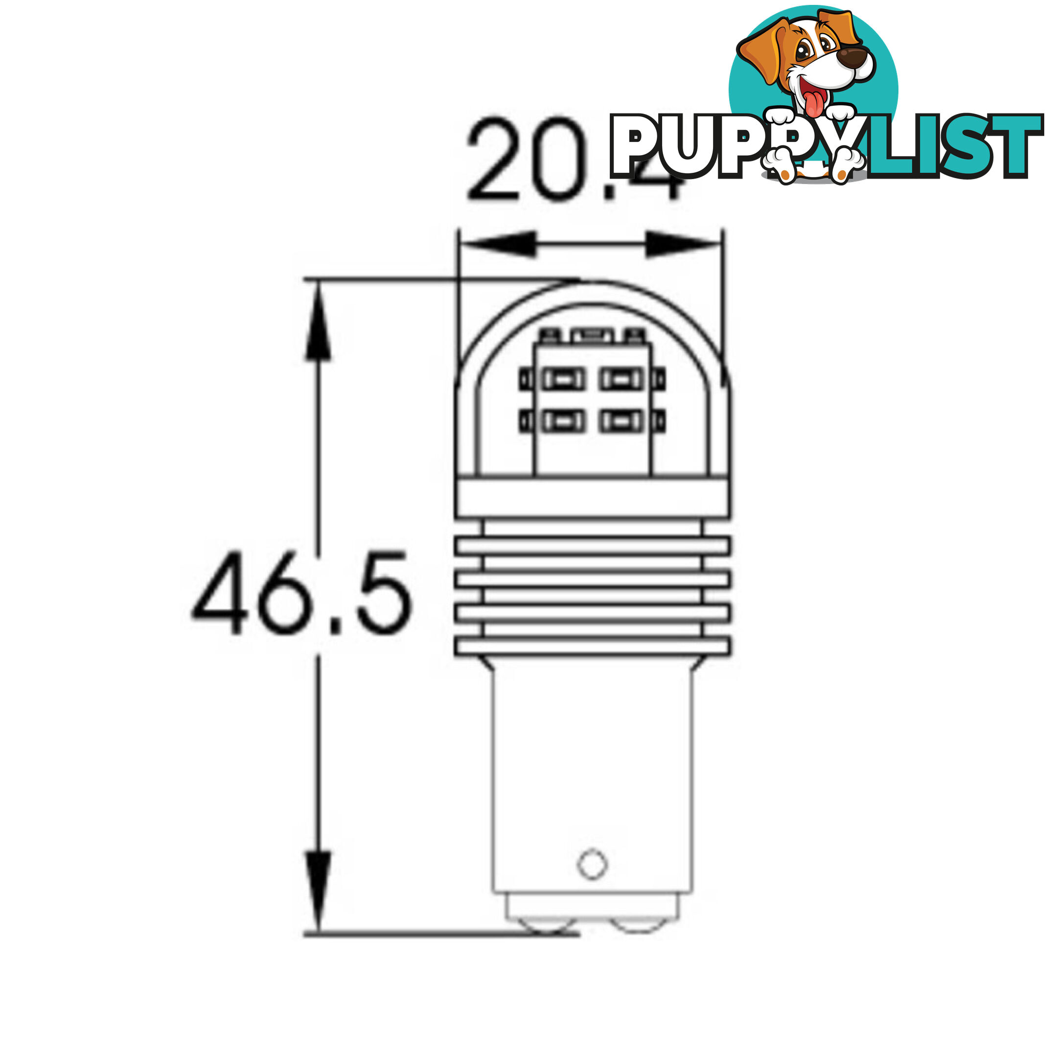 Coles Hersee LED Bulb 12/24v P21/5w White 360/120lms 2pc Kit SKU - E70-990144W