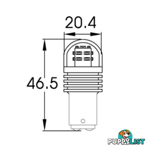 Coles Hersee LED Bulb 12/24v P21/5w White 360/120lms 2pc Kit SKU - E70-990144W