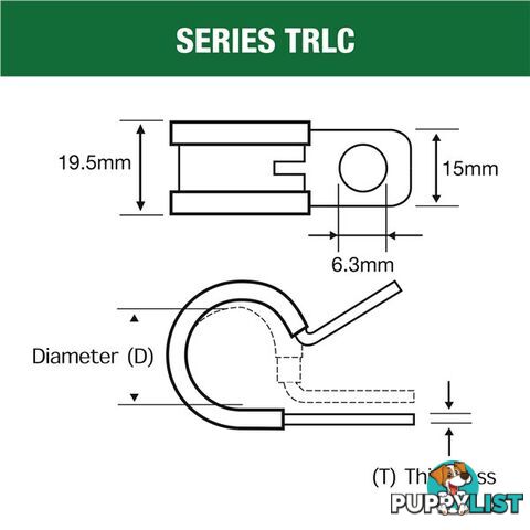 Tridon Rubber Lined Hose Clamp 47mm Zinc Plated 10 pk SKU - TRLC47P