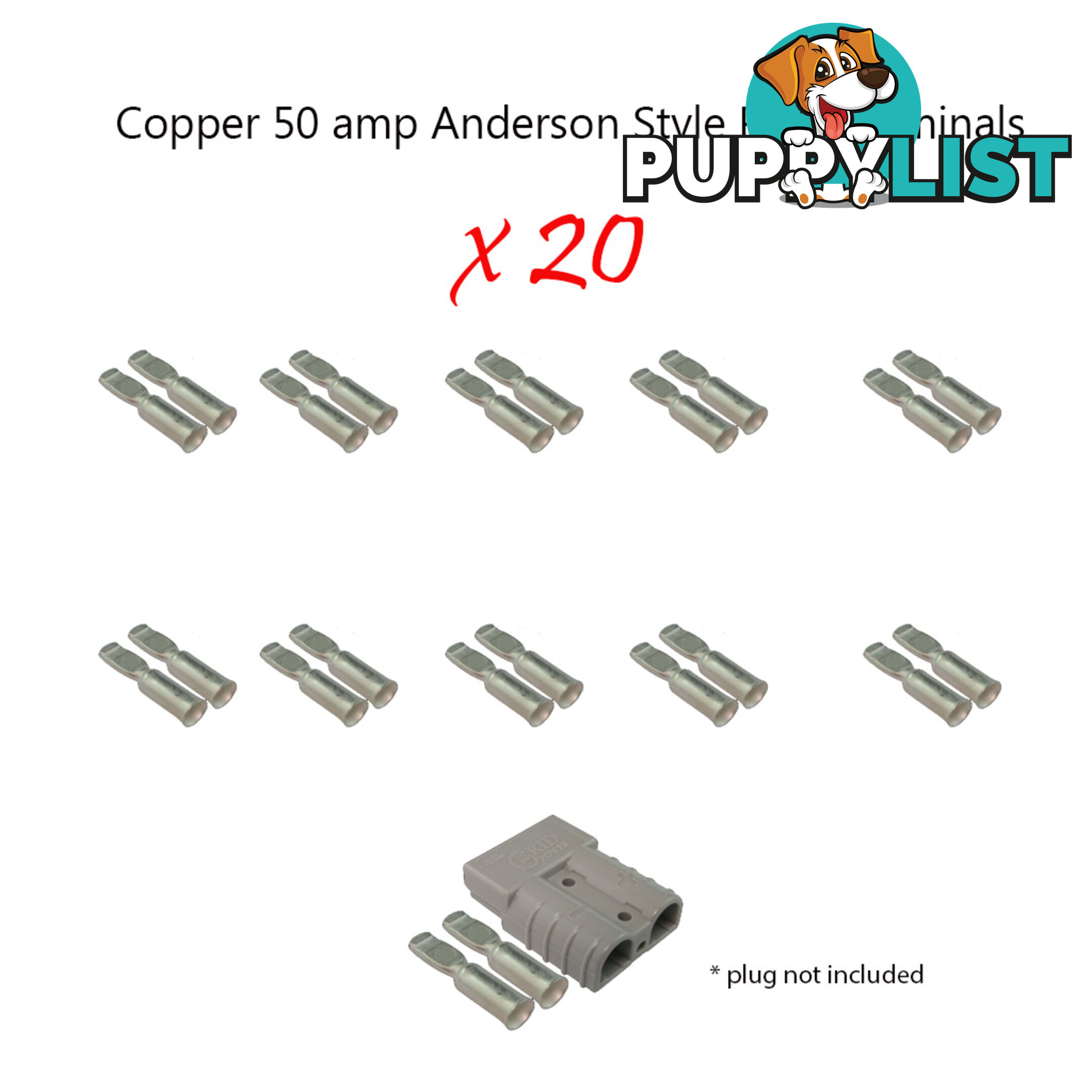 20 x 50 amp Anderson Plug Copper Terminals (only) SKU - 10122