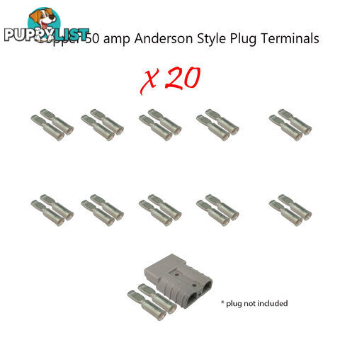 20 x 50 amp Anderson Plug Copper Terminals (only) SKU - 10122