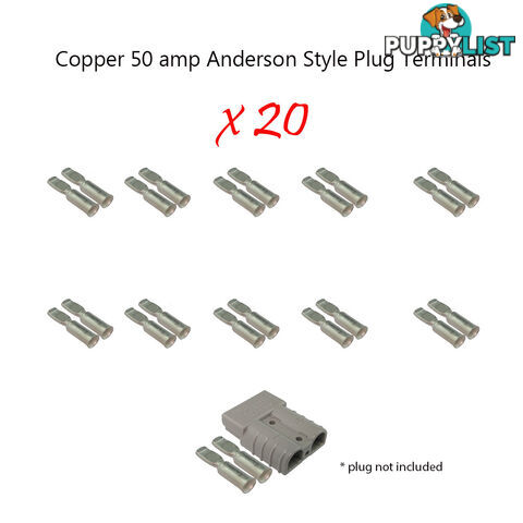 20 x 50 amp Anderson Plug Copper Terminals (only) SKU - 10122