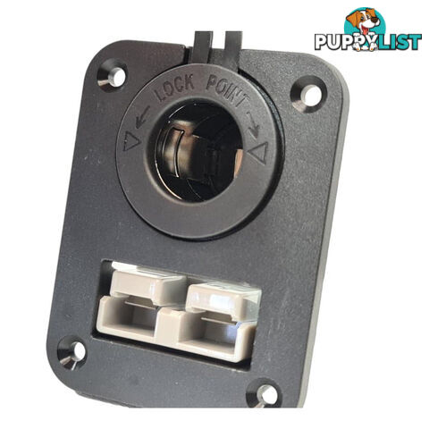 Panel Mount Assembly with 50 amp Anderson Plug and Cig Socket SKU - AR0250aCig