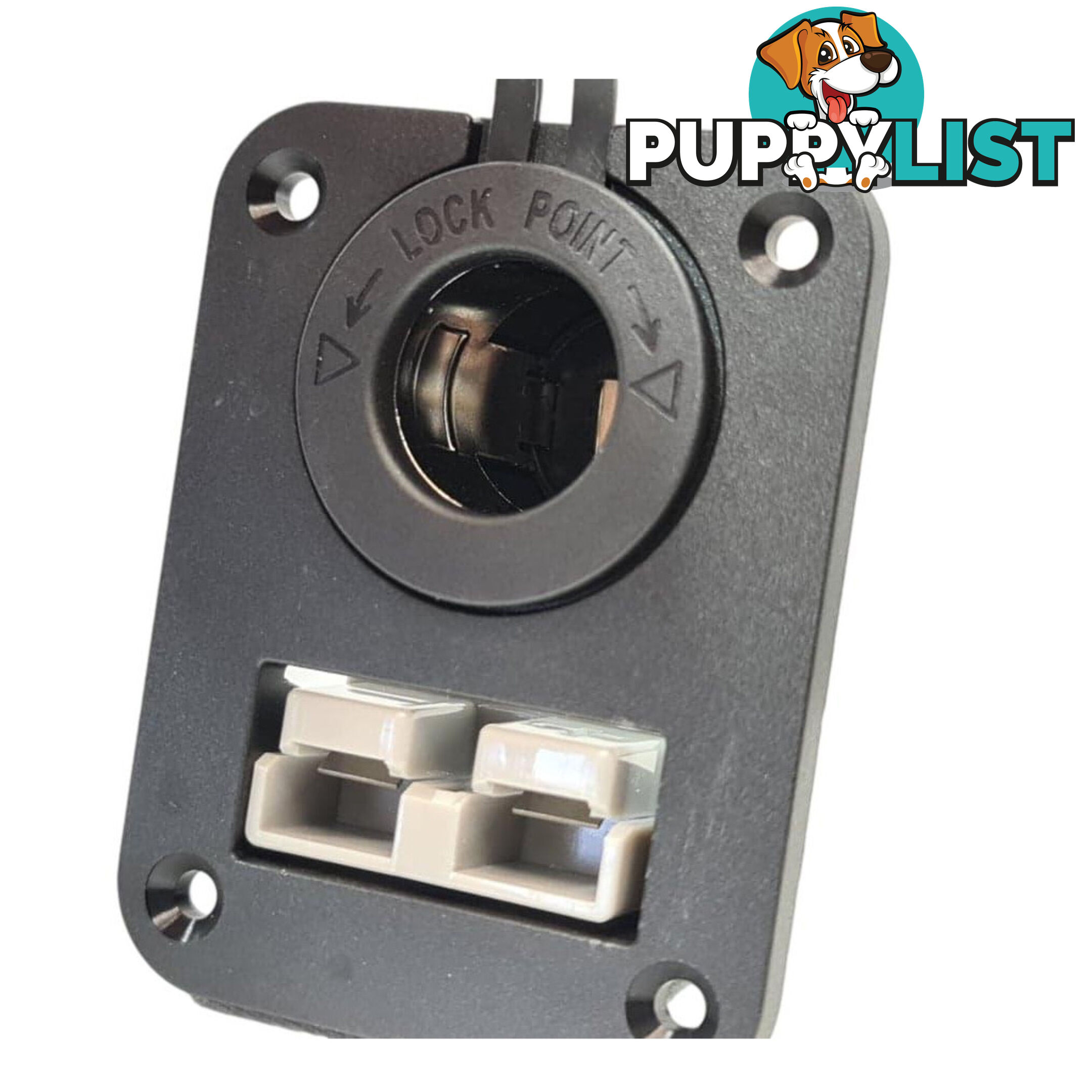 Panel Mount Assembly with 50 amp Anderson Plug and Cig Socket SKU - AR0250aCig