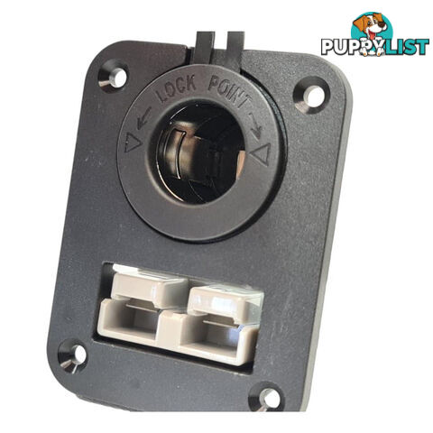 Panel Mount Assembly with 50 amp Anderson Plug and Cig Socket SKU - AR0250aCig