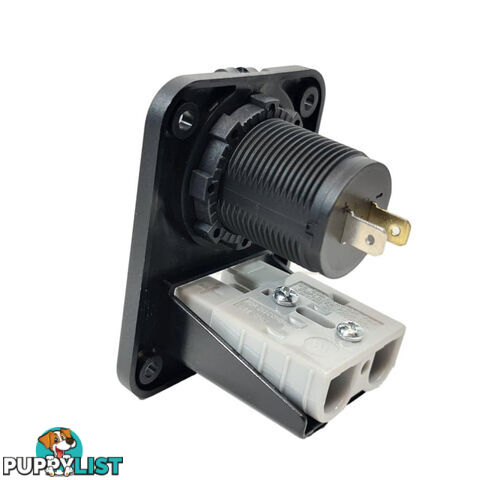 Panel Mount Assembly with 50 amp Anderson Plug and Cig Socket SKU - AR0250aCig