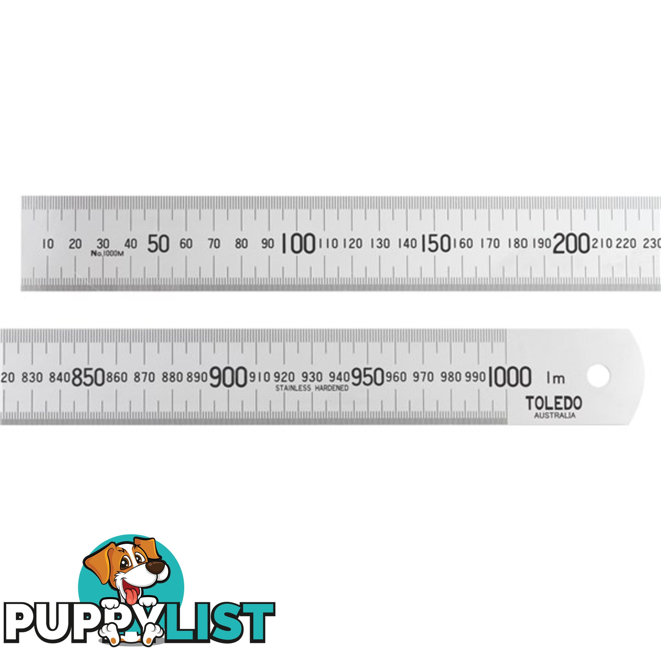 Toledo 1000mm Ruler Stainless Steel Single Sided Metric SKU - 1000M