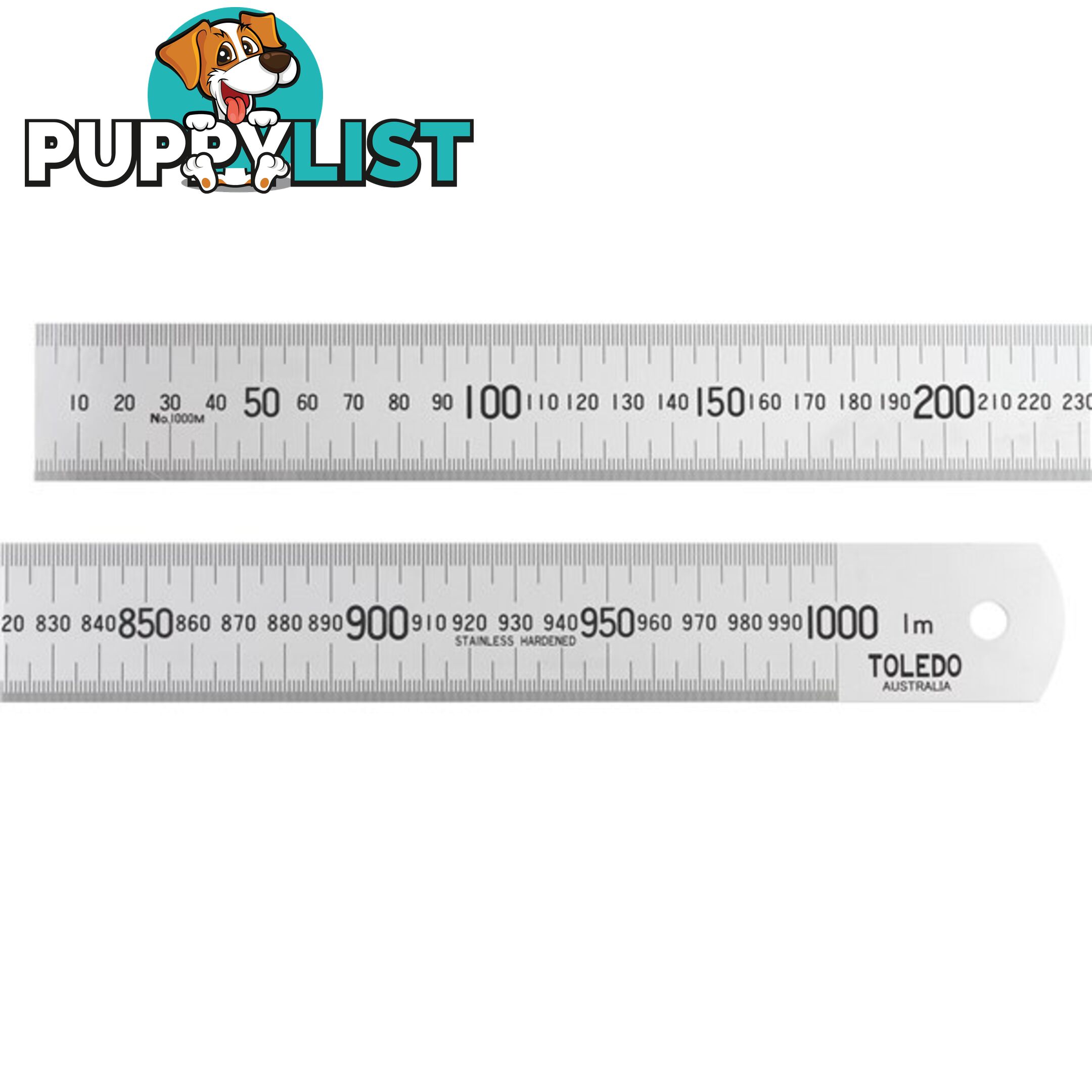 Toledo 1000mm Ruler Stainless Steel Single Sided Metric SKU - 1000M