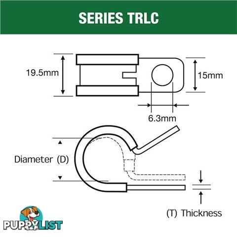 Tridon Rubber Lined Hose Clamp 30mm Zinc Plated 10 pk SKU - TRLC30P