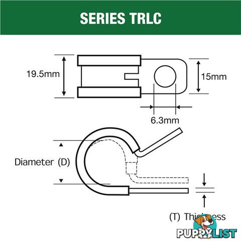 Tridon Rubber Lined Hose Clamp 30mm Zinc Plated 10 pk SKU - TRLC30P