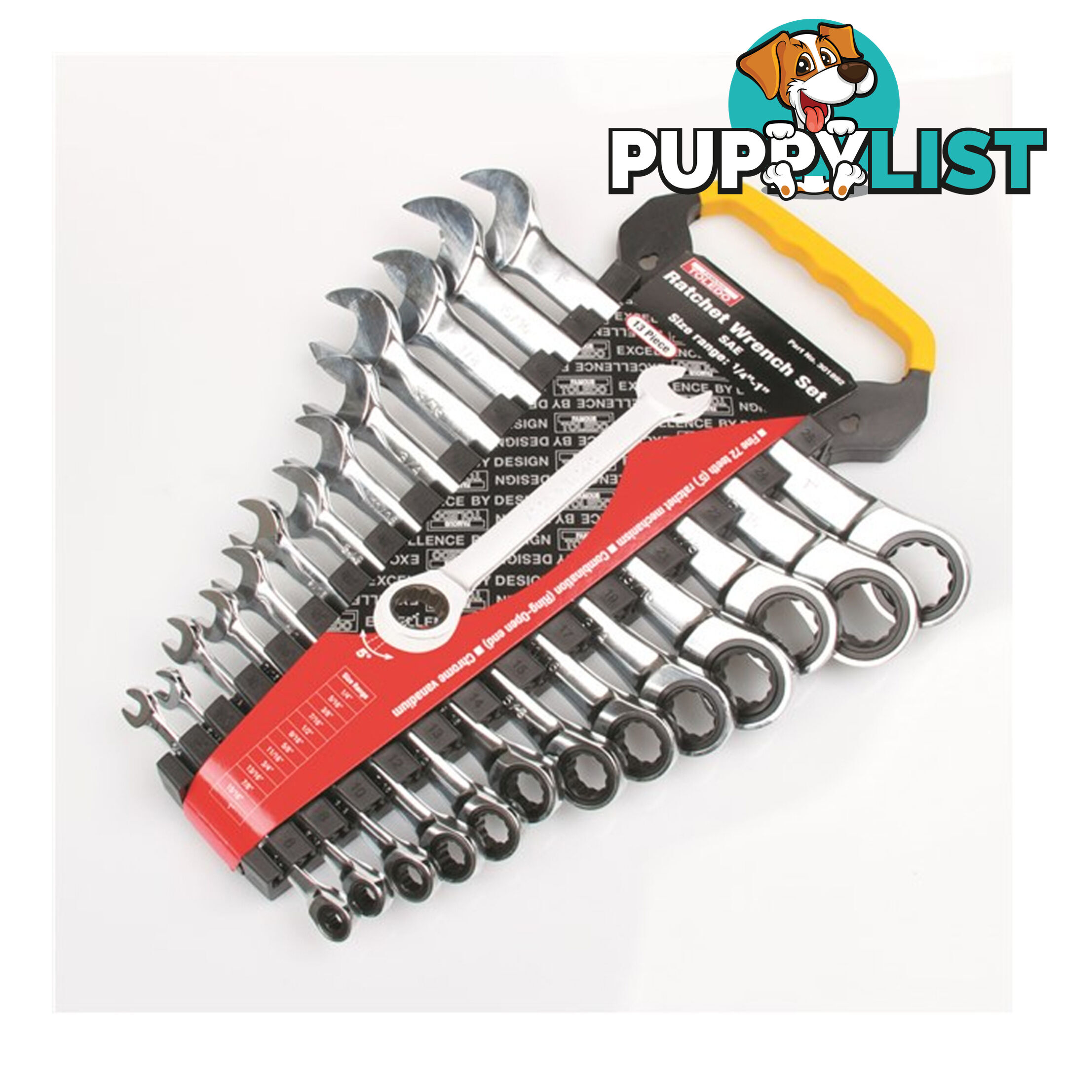 Toledo Ratchet Wrench 13pc Set SAE Fixed Head SKU - 301892