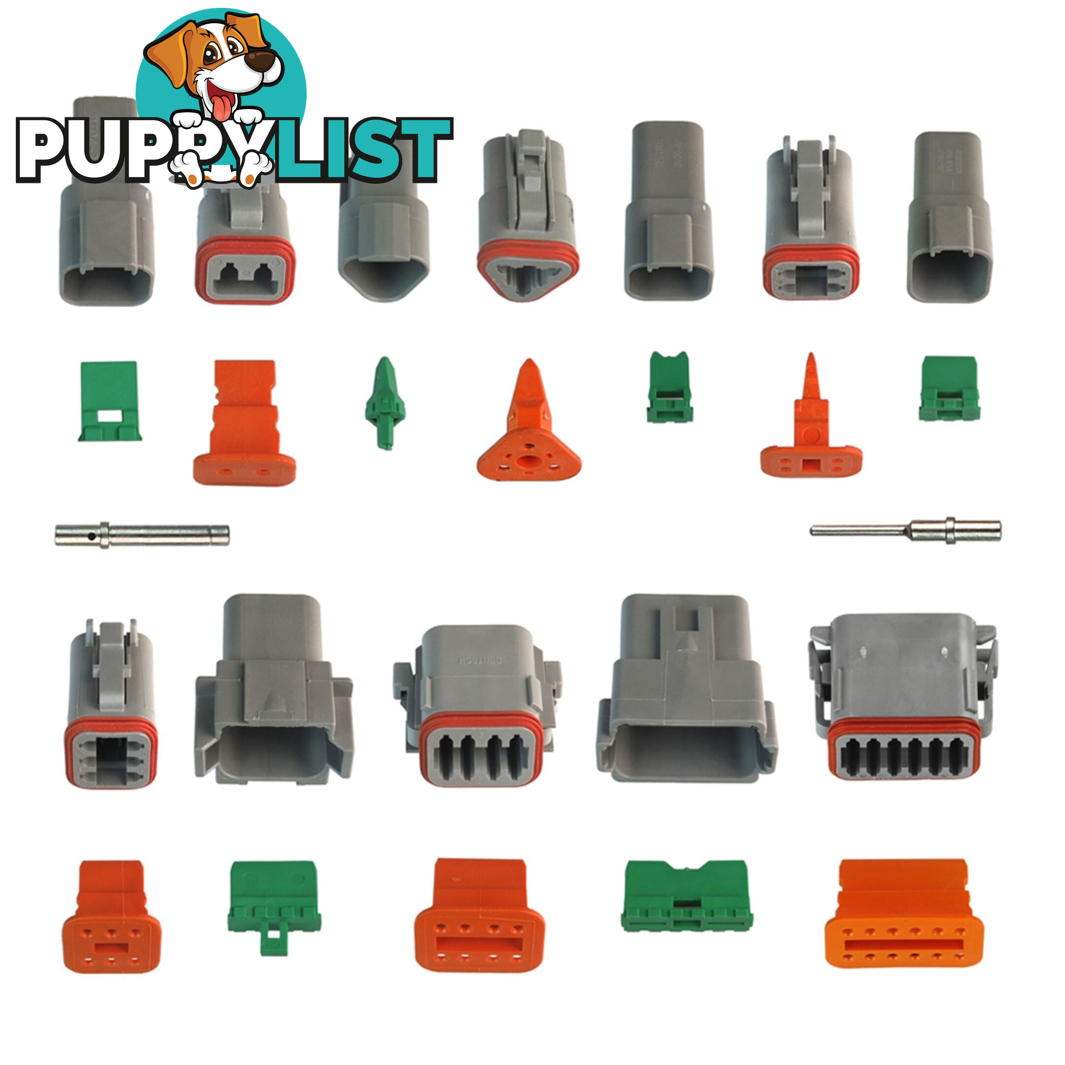 Deutsch Plug 2 pin to 12 pin Solid or  'F ' Electrical Connectors Waterproof