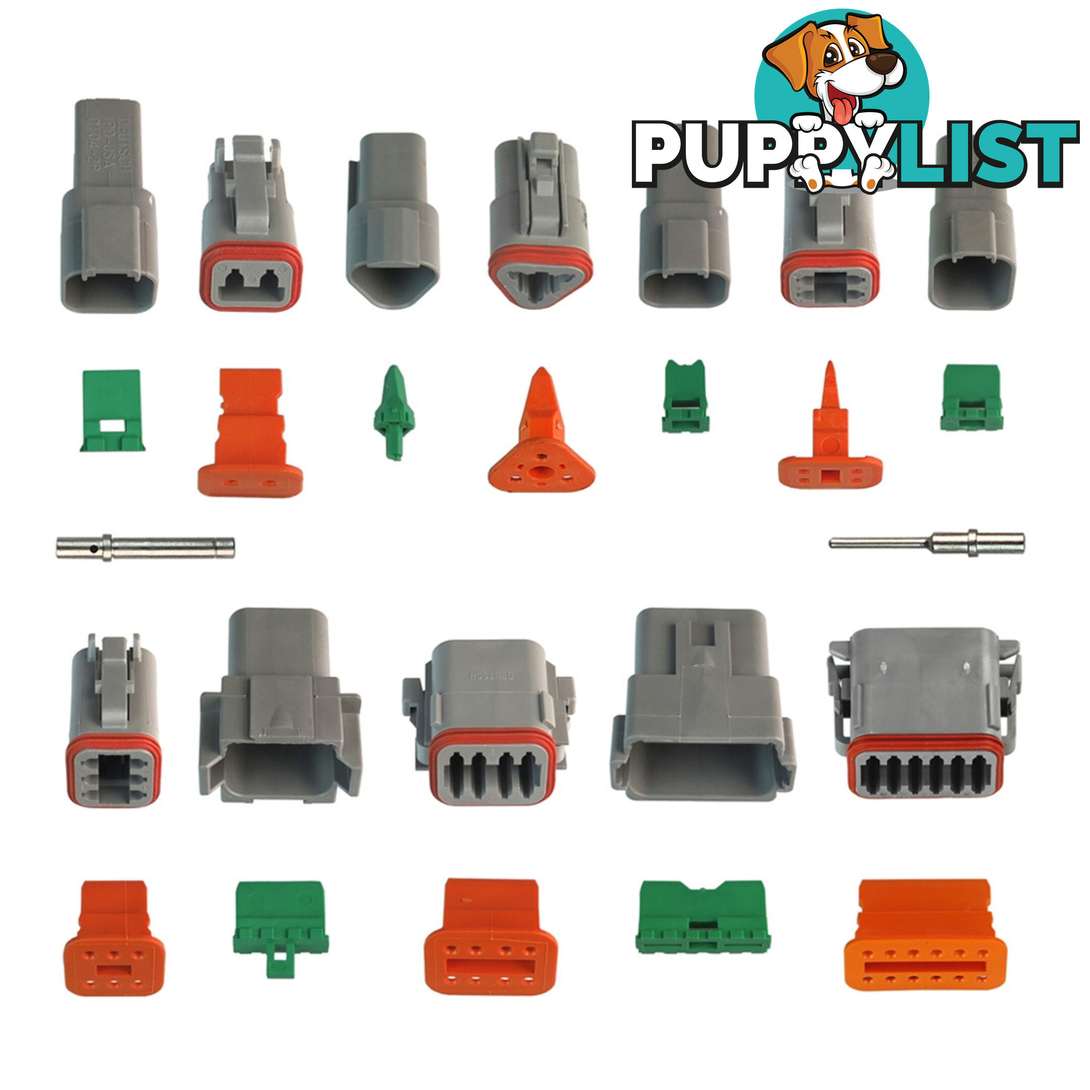 Deutsch Plug 2 pin to 12 pin Solid or  'F ' Electrical Connectors Waterproof