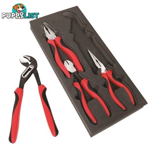 Toledo Plier   Cutter 4pc Set Combo, Diagonal, Long Nose, Multi Grip SKU - TPSA01