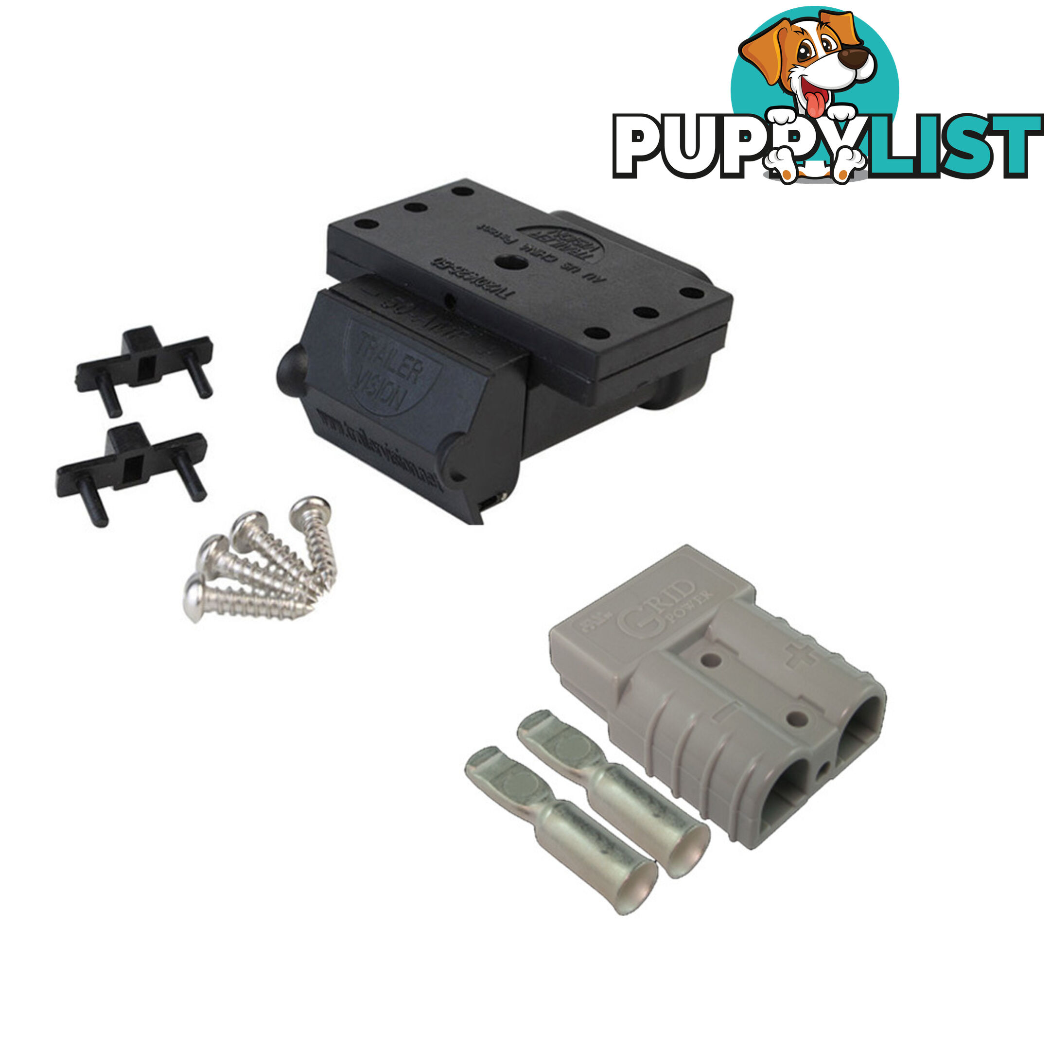 50A Anderson Plug Mounting Kit with LED and 50 amp Anderson Style Plug SKU - TV-201426-50Combo