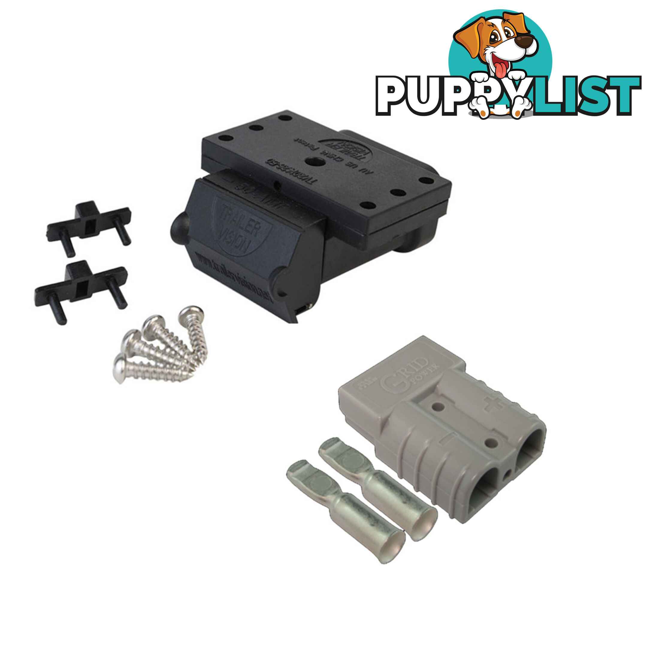 50A Anderson Plug Mounting Kit with LED and 50 amp Anderson Style Plug SKU - TV-201426-50Combo