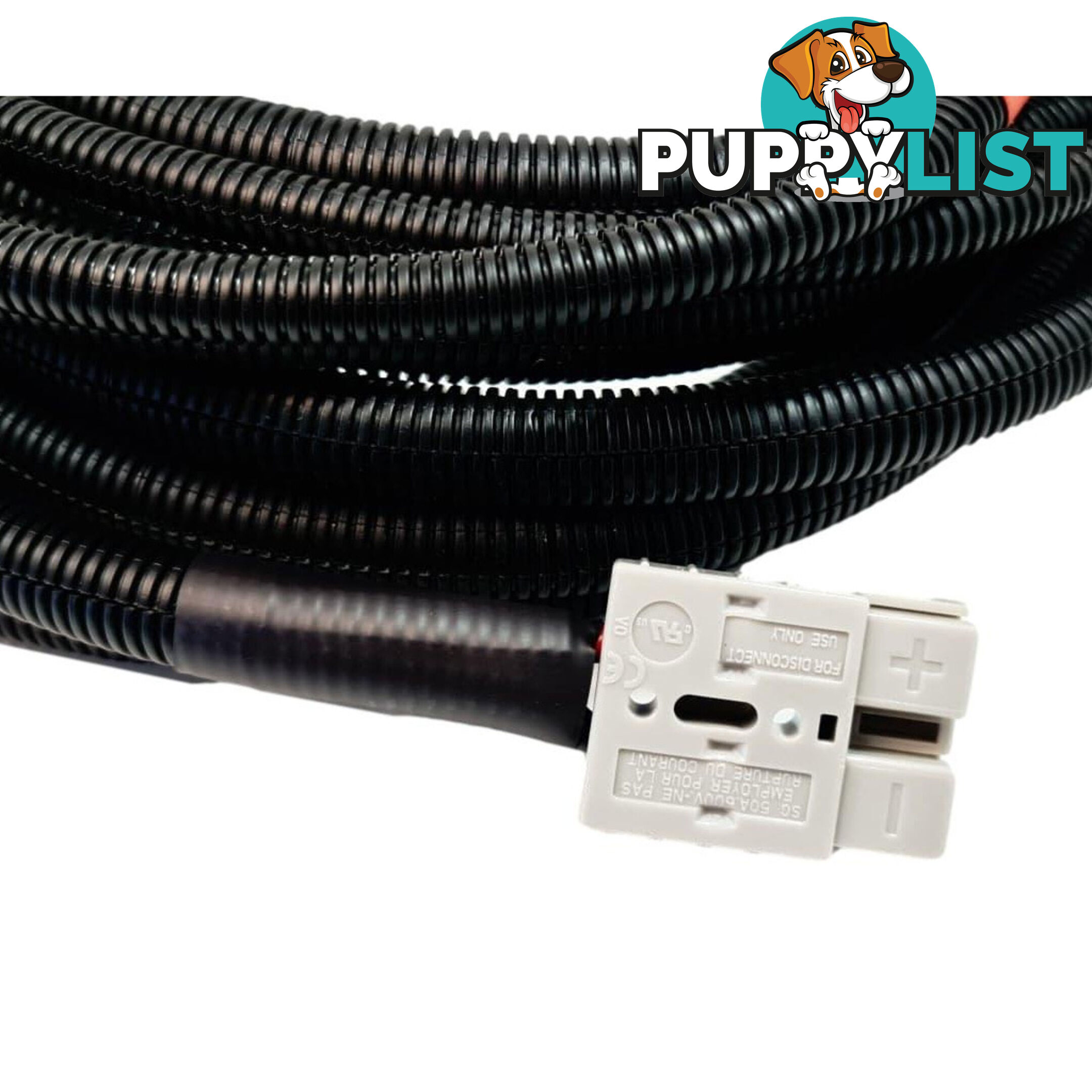 12/24v Lead 4 B S x 7m 50a Anderson, Midi Fuse and Holder Cable Lugs, Split Tube SKU - DC-13313