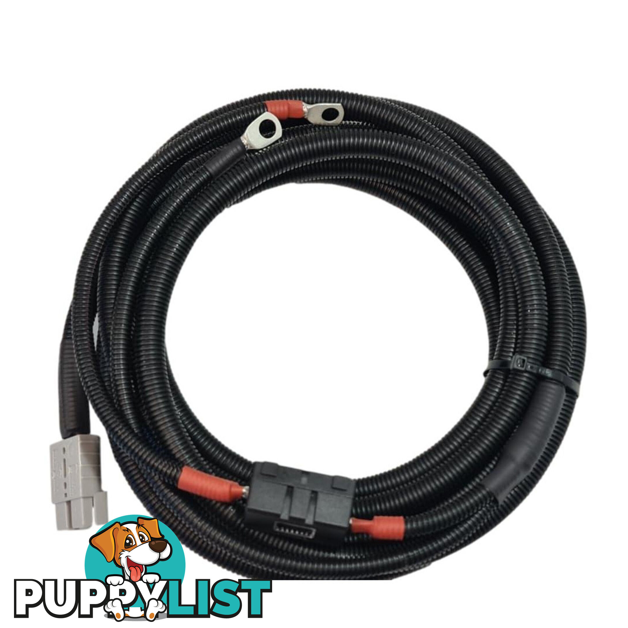 12/24v Lead 4 B S x 7m 50a Anderson, Midi Fuse and Holder Cable Lugs, Split Tube SKU - DC-13313