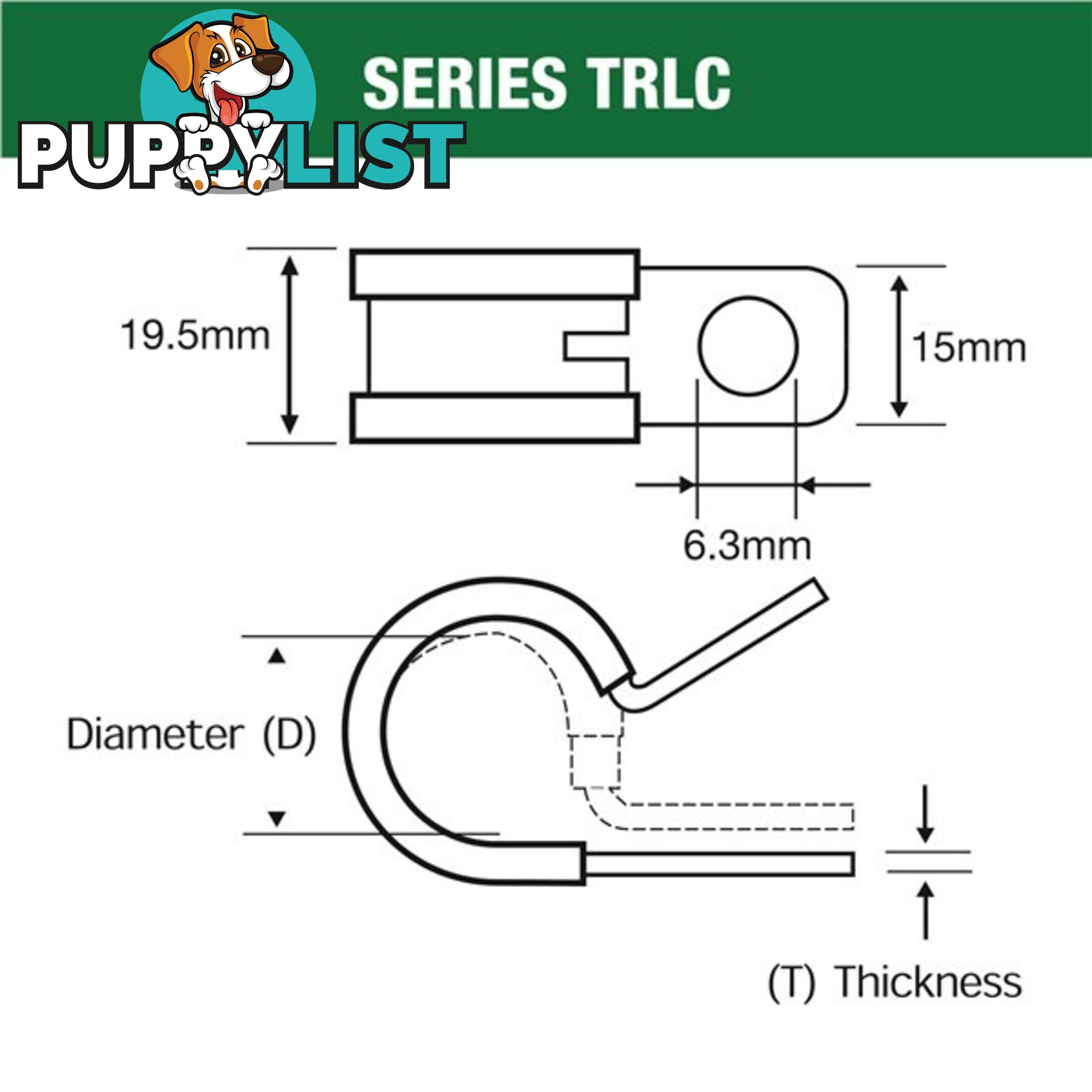 Tridon Rubber Lined Hose Clamp 16mm Zinc Plated 10 pk SKU - TRLC16P