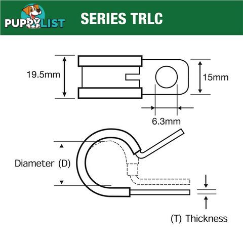 Tridon Rubber Lined Hose Clamp 16mm Zinc Plated 10 pk SKU - TRLC16P