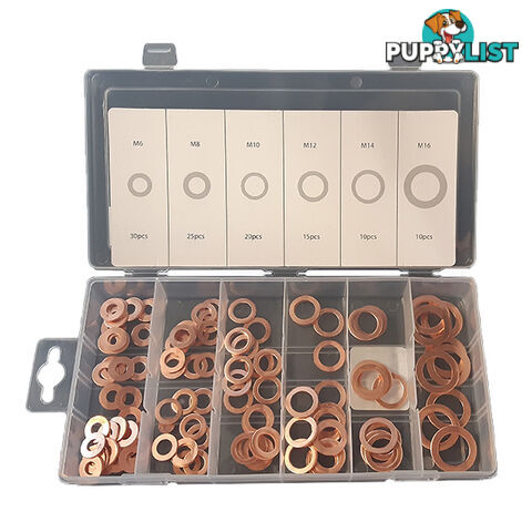 Copper Washers 6mm-16mm ID 110 Pack M6-M16 SKU - RG2814