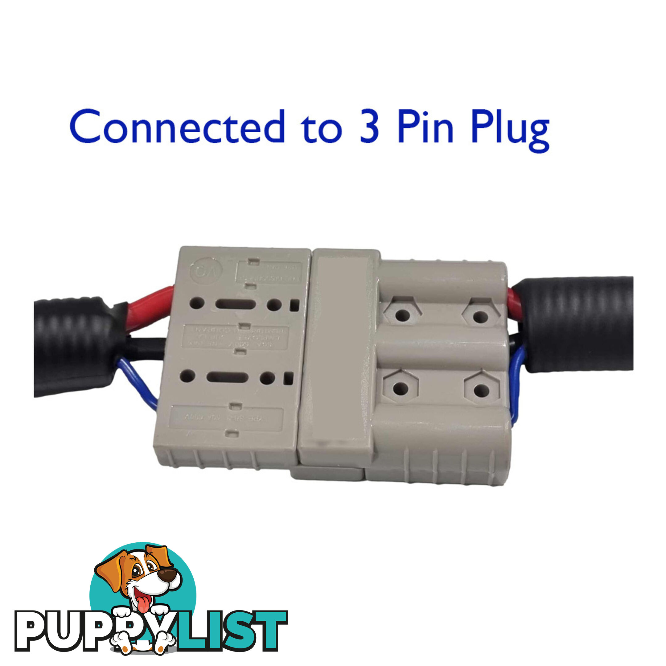 Blue Bar 3 Pin Anderson Style Plug Pos / Neg / Ignition Wire