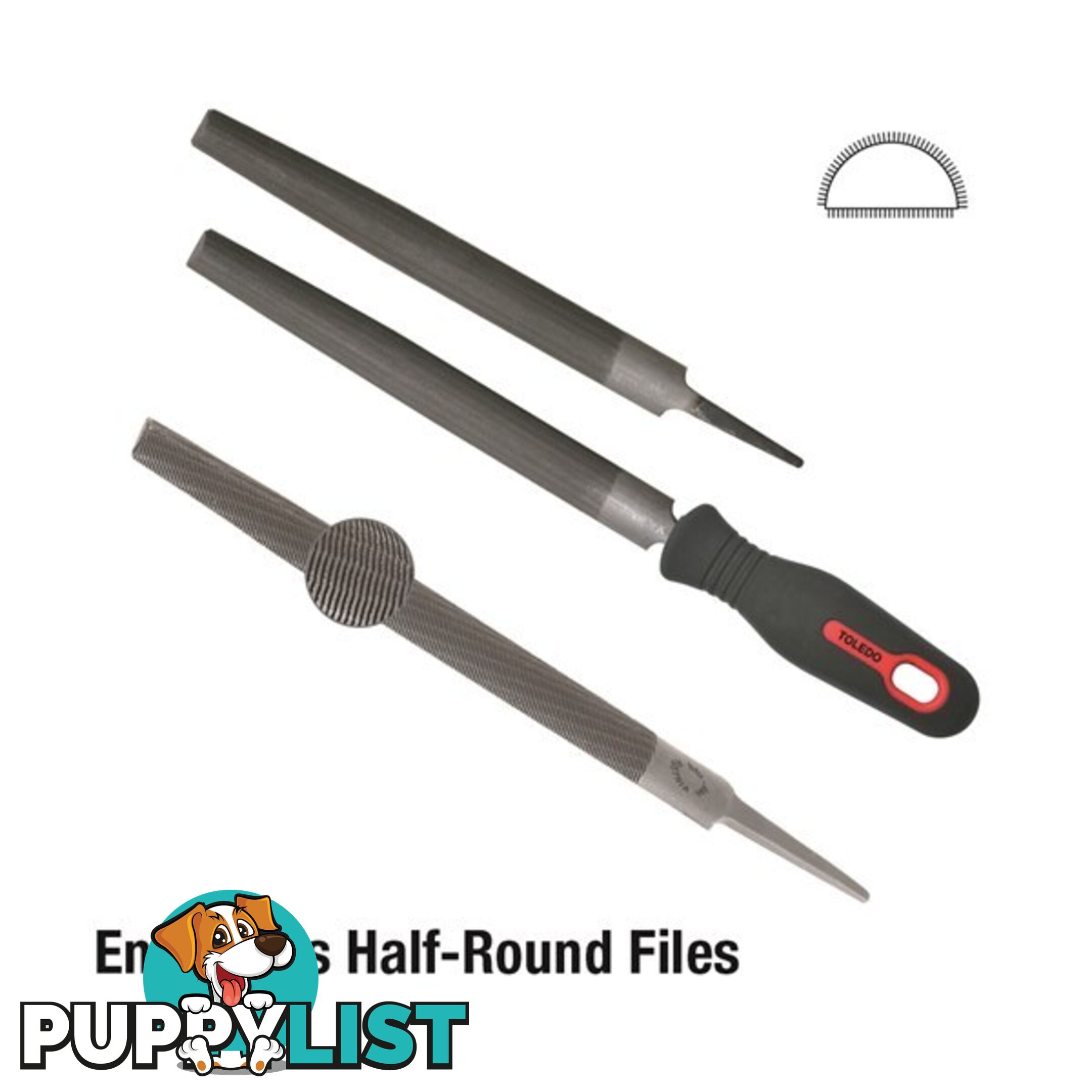 Toledo Half Round File Second Cut  - 150mm SKU - 06HR02CD