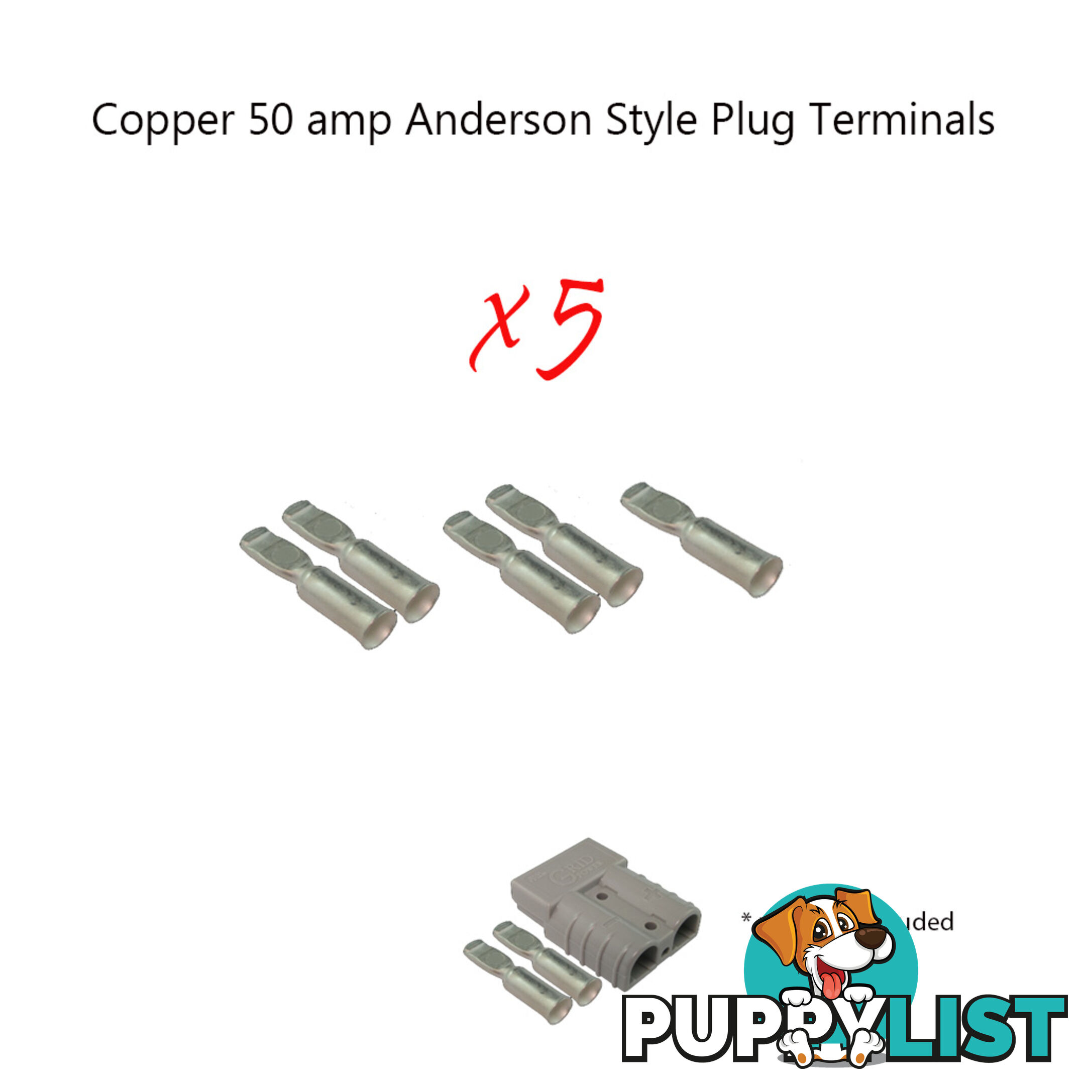 5 x 50 amp Anderson Plug Copper Terminals SKU - 10120