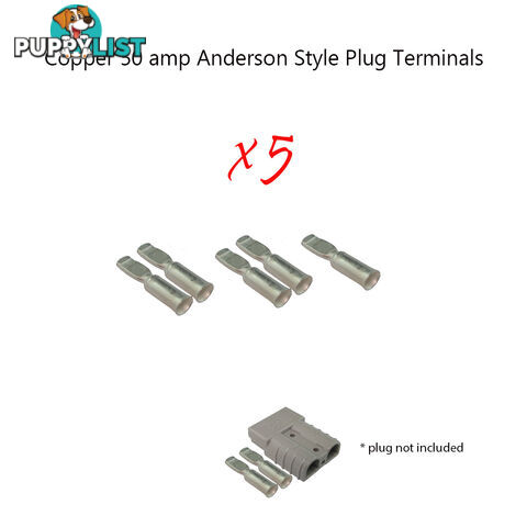 5 x 50 amp Anderson Plug Copper Terminals SKU - 10120