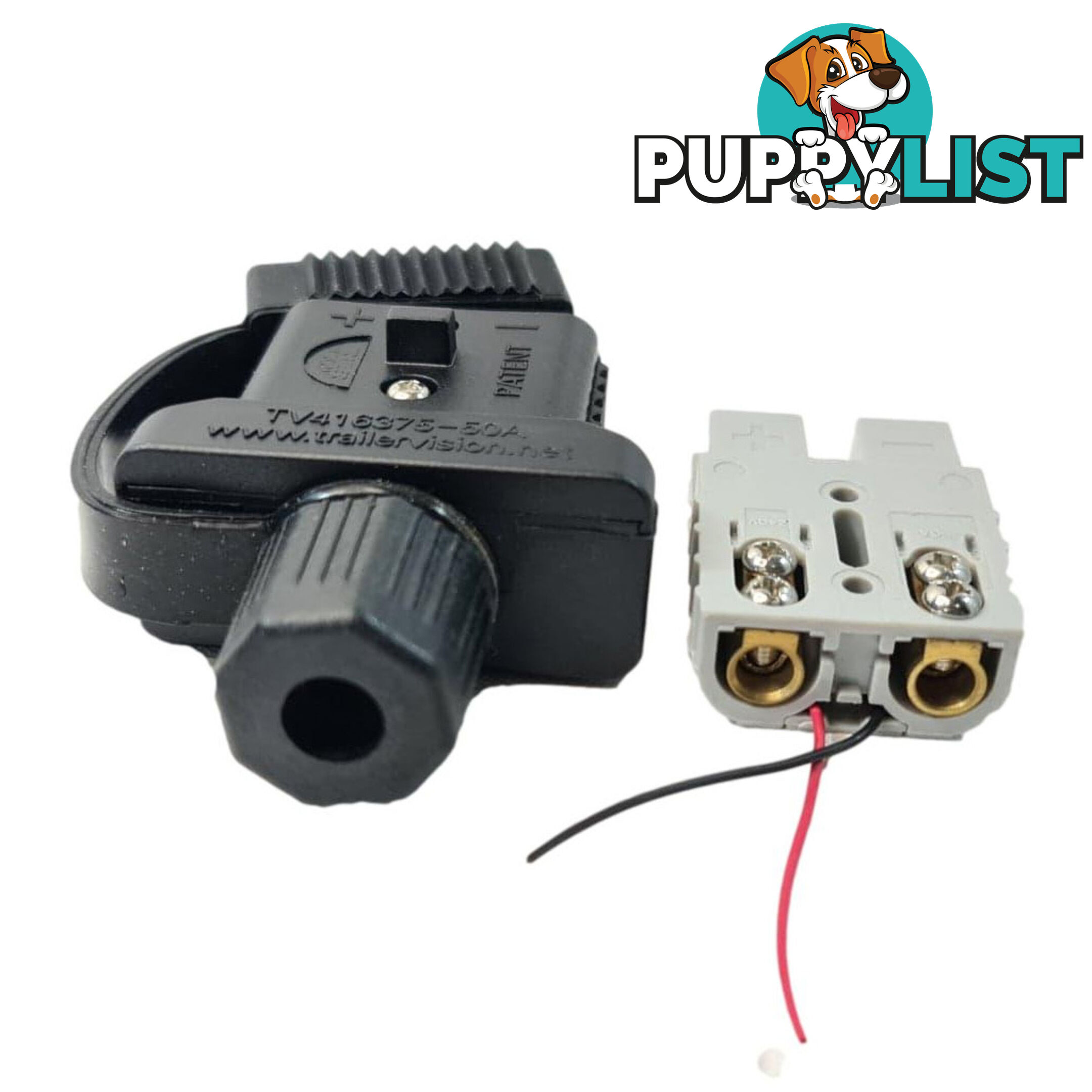 Trailer Vision 50 amp Anderson Plug Cover Assembly with Screw Contact Plug SKU - TVN416375-50SC