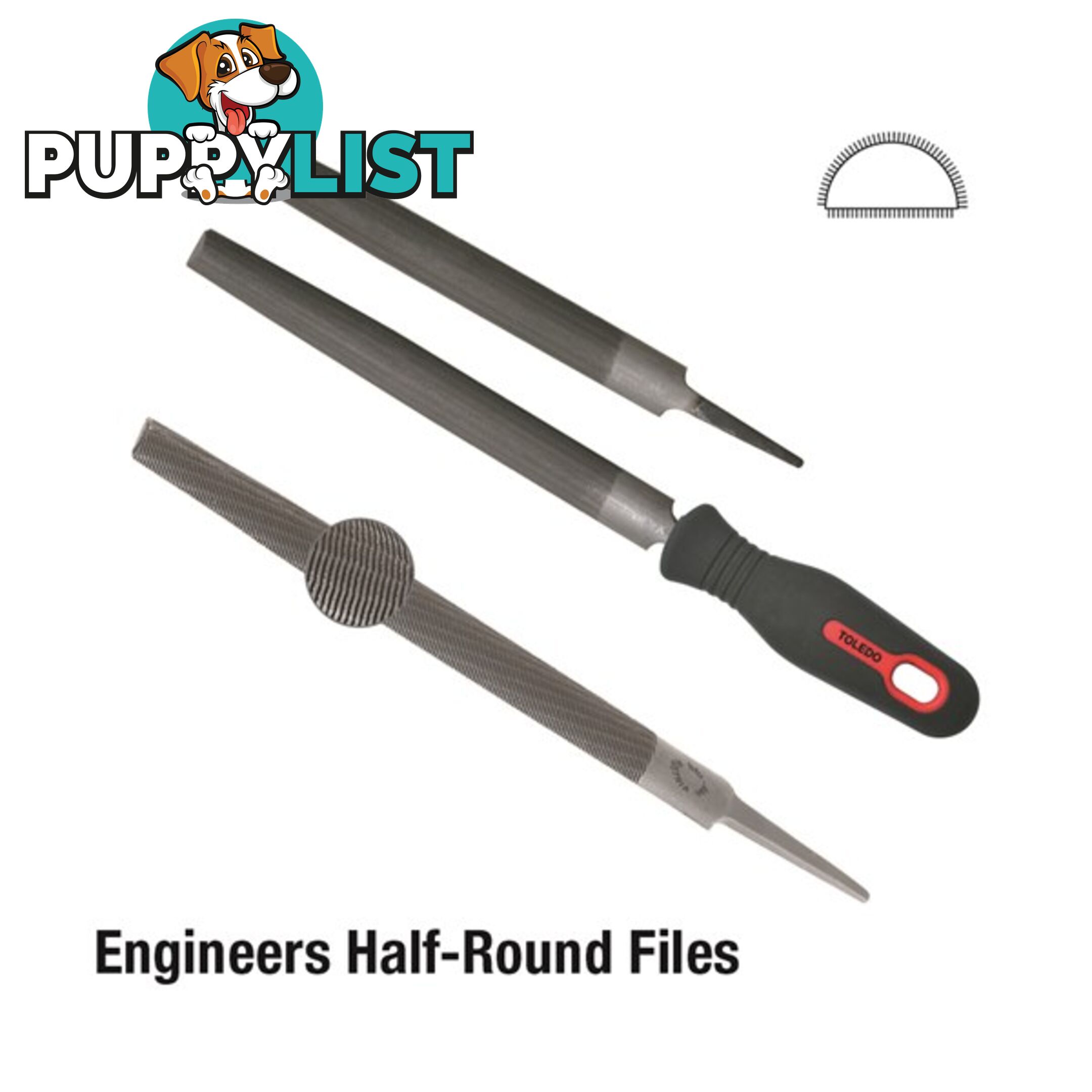 Toledo Half Round File Second Cut  - 250mm SKU - 10HR02CD