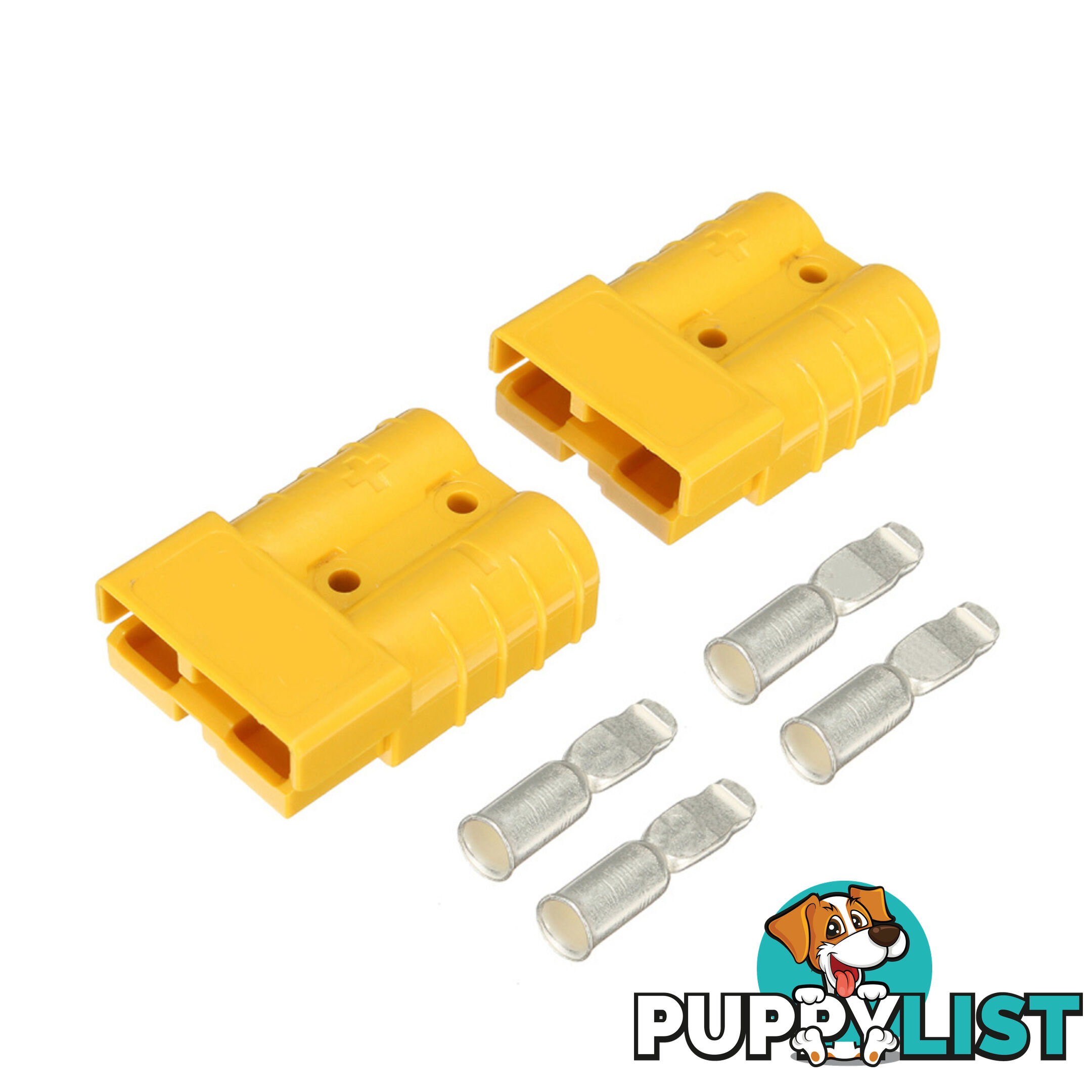 50 amp Anderson Style Plugs (Pair) Yellow inc Terminals SKU - 10043pair