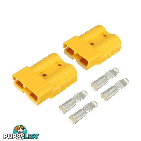 50 amp Anderson Style Plugs (Pair) Yellow inc Terminals SKU - 10043pair