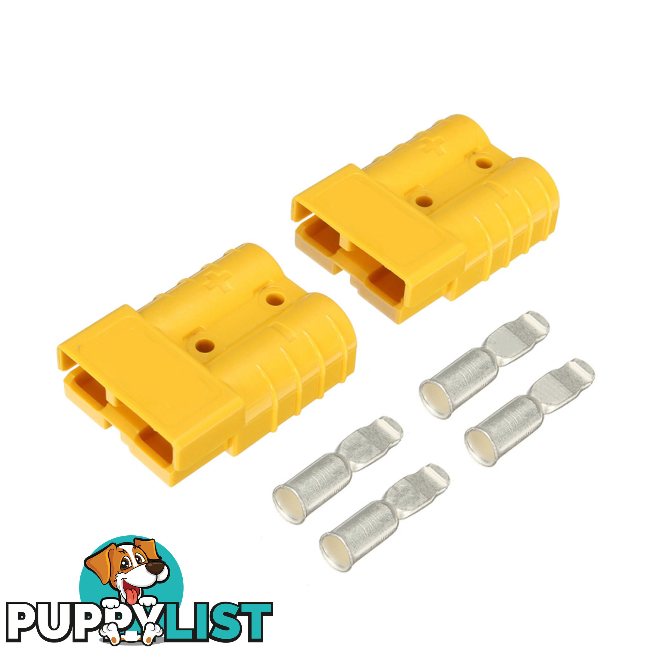 50 amp Anderson Style Plugs (Pair) Yellow inc Terminals SKU - 10043pair